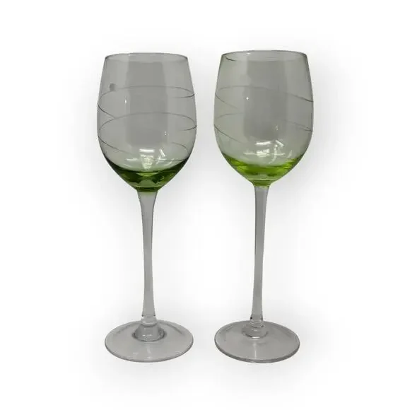 8 Lenox TUSCANY SEASONS PASTEL GOBLETS Crystal Water Wine Swirl Cut Etched - Picture 9 of 11